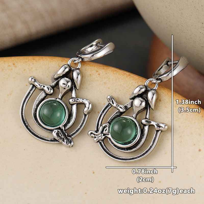 Ladies' Vintage Drop Earrings with Vine Hollow Design